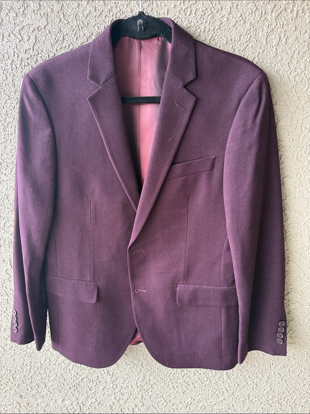 Men's Plum Single-Breasted Blazer - Tailored Sport Coat